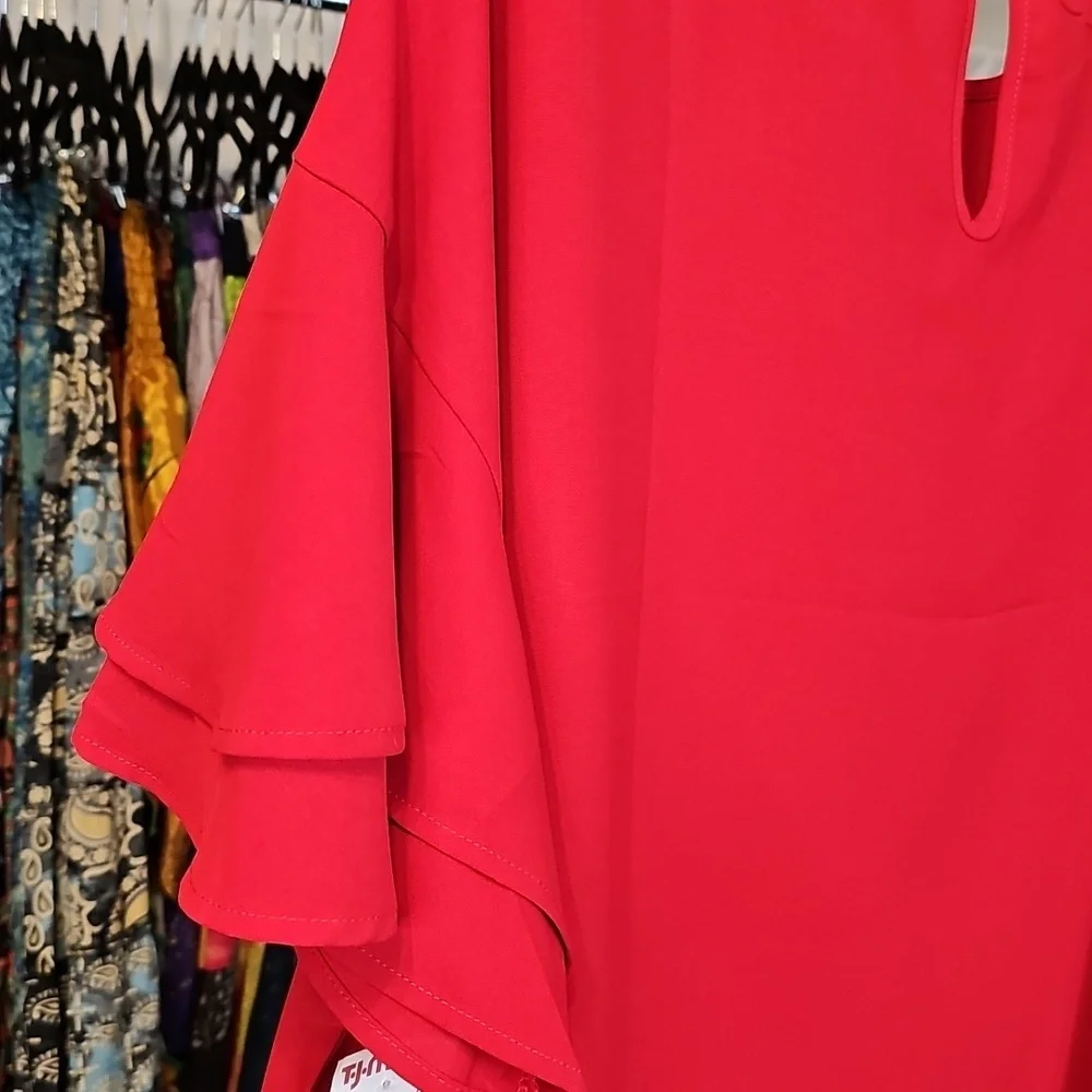 Sympli Bright Red Blouse - Picture 12 of 12